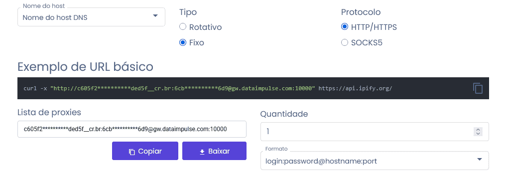 DataImpulse Proxy IP Config